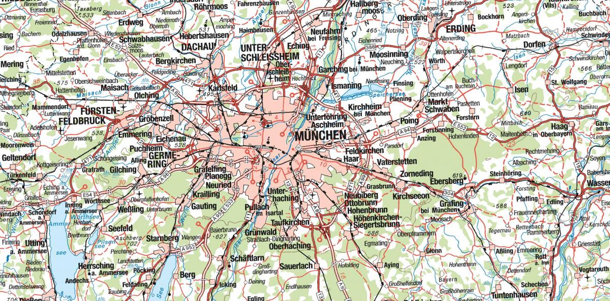 Harta e mynihut dhe përreth qyteteve
