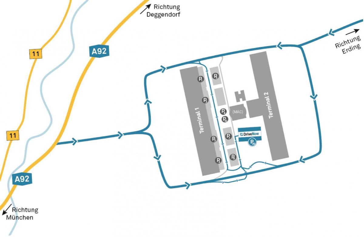 mynih aeroportin e makinave me qira hartë